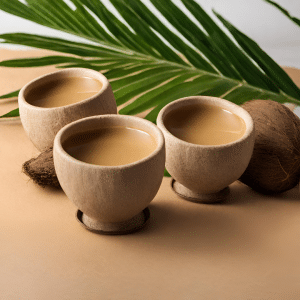 Image of coconut shells containing kava